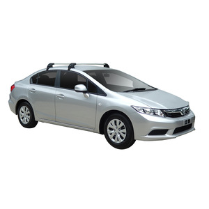 Prorack Silver 2 Bar Aero Flush Bar kit to suit Honda Civic 4dr Sedan (2012 - 10/2016)