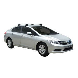 Prorack Silver 2 Bar Aero Through Bar kit to suit Honda Civic 4dr Sedan (2012 - 10/2016)