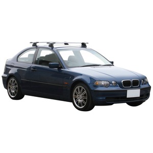 Prorack Silver 2 Bar Aero Through Bar kit to suit BMW 3 Series E46 Compact 3dr Hatch (2001 - 2004)