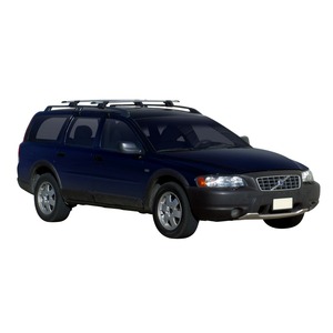 Prorack Silver 2 Bar Aero Through Bar kit to suit Volvo XC70 5dr Wagon (2000 - 2004)