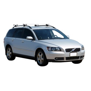 Prorack Silver 2 Bar Aero Through Bar kit to suit Volvo V50 5dr Wagon (3/2003 - 2007)