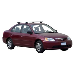 Prorack Silver 2 Bar Aero Through Bar kit to suit Honda Civic 4dr Sedan (10/2000 - 1/2006)