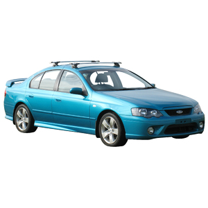 Prorack Black 2 Bar Aero Through Bar kit to suit Ford Falcon BA/BF 4dr Sedan (11/2002 - 4/2008)