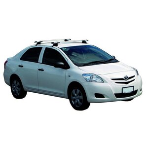 Prorack Silver 2 Bar Aero Through Bar kit to suit Toyota Yaris 4dr Sedan (8/2005 - 2011)
