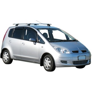 Prorack Silver 2 Bar Aero Through Bar kit to suit Mitsubishi Colt 5dr Hatch (12/2003 - 2014)