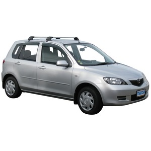 Prorack Silver 2 Bar Aero Flush Bar kit to suit Mazda Demio 5dr Hatch (12/2002 - 8/2007)