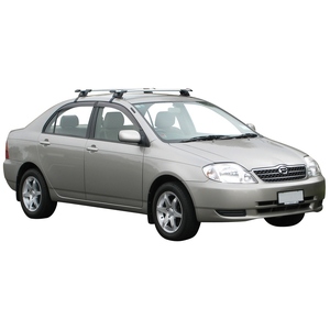 Prorack Silver 2 Bar Aero Through Bar kit to suit Toyota Corolla 4dr Sedan (11/2001 - 4/2007)