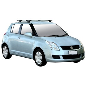 Prorack Silver 2 Bar Aero Through Bar kit to suit Suzuki Swift 5dr Hatch (2005 - 1/2011)