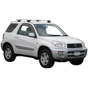 Prorack Silver 2 Bar Aero Through Bar kit to suit Toyota Rav4 3dr SUV (6/2000 - 1/2006)