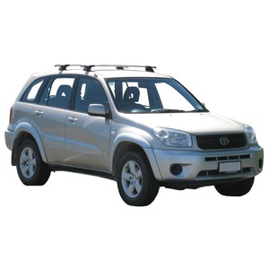 Prorack Silver 2 Bar Aero Through Bar kit to suit Toyota Rav4 5dr SUV (6/2000 - 1/2006)