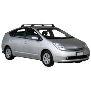 Prorack Silver 2 Bar Aero Flush Bar kit to suit Toyota Prius 5dr Hatch (2004 - 7/2009)