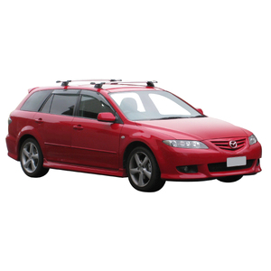 Prorack Silver 2 Bar Aero Through Bar kit to suit Mazda 6/Atenza 5dr Wagon (6/2002 - 2/2008)
