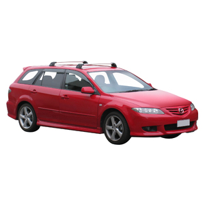 Prorack Silver 2 Bar Aero Flush Bar kit to suit Mazda 6/Atenza 5dr Wagon (6/2002 - 2/2008)