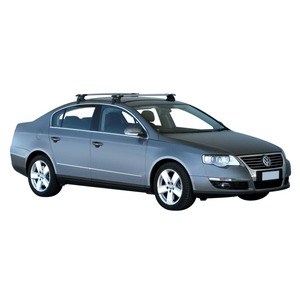 Prorack Silver 2 Bar Aero Through Bar kit to suit Volkswagen Passat Mk6 4dr Sedan (12/2005 - 9/2015)