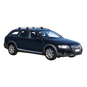 Prorack Silver 2 Bar Aero Through Bar kit to suit Audi A6/S6/RS6 Allroad 5dr Wagon (6/2006 - 3/2012)