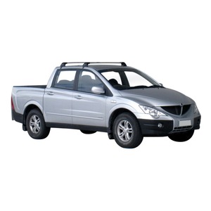 Prorack Silver 2 Bar Aero Flush Bar kit to suit SsangYong Actyon Sport 4dr Ute (3/2007 - 2012)