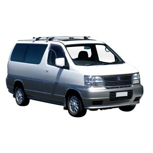 Prorack Black 2 Bar Aero Through Bar kit to suit Nissan Elgrande 4dr MPV (1997 - 2002)