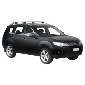 Prorack Silver 2 Bar Aero Through Bar kit to suit Mitsubishi Outlander 5dr SUV (2/2006 - 2012)