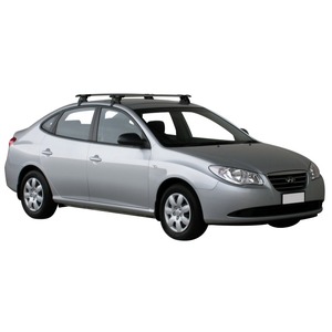 Prorack Silver 2 Bar Aero Through Bar kit to suit Hyundai Elantra 4dr Sedan (6/2006 - 6/2011)