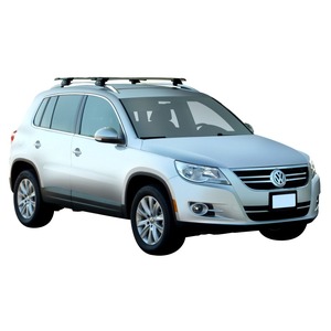 Prorack Silver 2 Bar Aero Through Bar kit to suit Volkswagen Tiguan 5dr SUV (2008 - 2011)