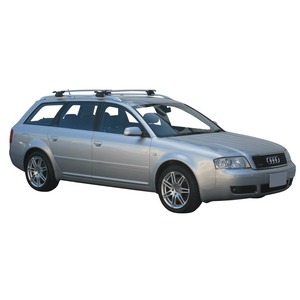 Prorack Silver 2 Bar Aero Through Bar kit to suit Audi A6/S6/RS6 5dr Wagon (9/1998 - 2004)