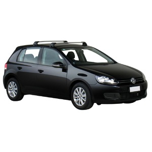Prorack Silver 2 Bar Aero Flush Bar kit to suit Volkswagen Golf Mk6 5dr Hatch (3/2009 - 2012)