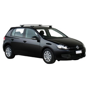 Prorack Silver 2 Bar Aero Through Bar kit to suit Volkswagen Golf Mk6 5dr Hatch (3/2009 - 2012)
