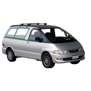 Prorack Silver 2 Bar Aero Through Bar kit to suit Toyota Estima Narrow Body 4dr MPV (1990 - 1999)