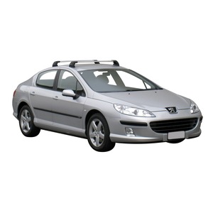 Prorack Silver 2 Bar Aero Flush Bar kit to suit Peugeot 407 4dr Sedan (2004 - 2010)
