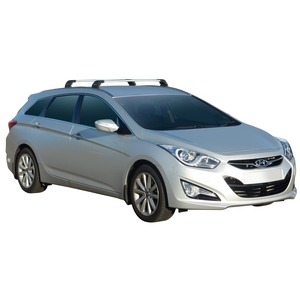 Prorack Silver 2 Bar Aero Flush Bar kit to suit Hyundai i40 Tourer 5dr Wagon (2011 - 2019)
