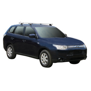 Prorack Silver 2 Bar Aero Through Bar kit to suit Mitsubishi Outlander 5dr SUV (2012 - 2021)