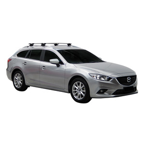 Prorack Silver 2 Bar Aero Through Bar kit to suit Mazda 6 5dr Wagon (2012 - Current)