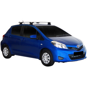 Prorack Silver 2 Bar Aero Through Bar kit to suit Toyota Yaris 5dr Hatch (2011 - 2014)