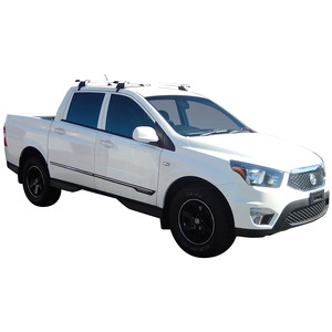 Prorack Black 2 Bar Aero Through Bar kit to suit SsangYong Actyon Sport 4dr Ute (2012 - 2017)