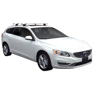 Prorack Silver 2 Bar Aero Through Bar kit to suit Volvo V60 5dr Wagon (2010 - 9/2019)