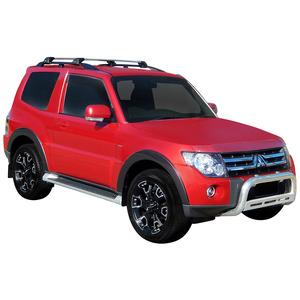 Prorack Silver 2 Bar Aero Flush Bar kit to suit Mitsubishi Pajero SWB 3dr SUV (2006 - Current)