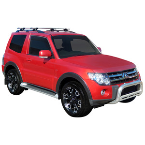 Prorack Silver 2 Bar Aero Through Bar kit to suit Mitsubishi Pajero SWB 3dr SUV (2006 - Current)