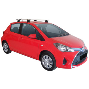 Prorack Silver 2 Bar Aero Through Bar kit to suit Toyota Yaris 5dr Hatch (2014 - 2017)