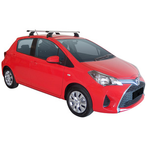 Prorack Silver 2 Bar Heavy Duty Through Bar kit to suit Toyota Yaris 5dr Hatch (2014 - 2017)
