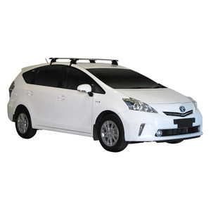 Prorack Black 2 Bar Aero Through Bar kit to suit Toyota Prius V (Glass Roof) 5dr Wagon (2012 - Current)