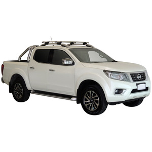 Prorack Silver 2 Bar Aero Through Bar kit to suit Nissan Navara NP300 (D23) Dual Cab 4dr Ute (6/2015 - Current)