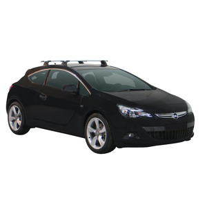 Prorack Silver 2 Bar Aero Through Bar kit to suit Holden Astra 3dr Hatch (2015 - 2020)