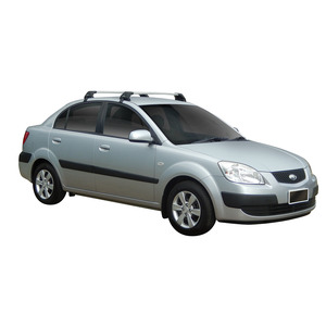 Prorack Silver 2 Bar Aero Flush Bar kit to suit Kia Rio 4dr Sedan (2005 - 2011)
