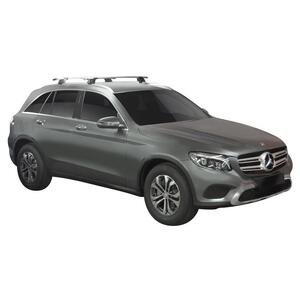 Prorack Silver 2 Bar Aero Through Bar kit to suit Mercedes-Benz GLC 5dr SUV (2015 - 5/2022)