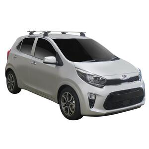 Prorack Silver 2 Bar Aero Through Bar kit to suit Kia Picanto 5dr Hatch (2017 - Current)