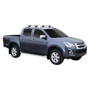 Prorack Silver 2 Bar Aero Through Bar kit to suit Isuzu D-Max LS-T Crew Cab 4dr Ute (2012 - 8/2020)