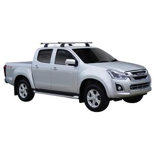 Prorack Silver 2 Bar Heavy Duty Through Bar kit to suit Isuzu D-Max LS-U/LS-M Crew Cab 4dr Ute (2012 - 9/2020)