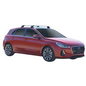Prorack Black 2 Bar Aero Flush Bar kit to suit Hyundai i30 Glass Roof 5dr Hatch (2017 - Current)