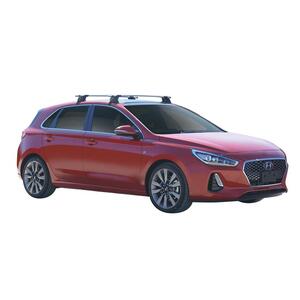 Prorack Black 2 Bar Aero Through Bar kit to suit Hyundai i30 Glass Roof 5dr Hatch (2017 - Current)