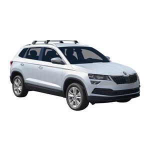 Prorack Silver 2 Bar Aero Flush Bar kit to suit Skoda Karoq 5dr SUV (2018 - Current)